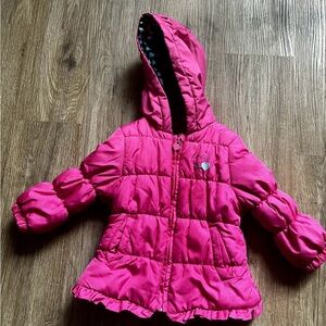 London Fog Fuchsia Hooded Puffer Jacket